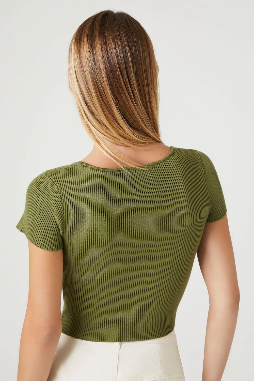 Sweater-Knit Square-Neck Crop Top - Image 14