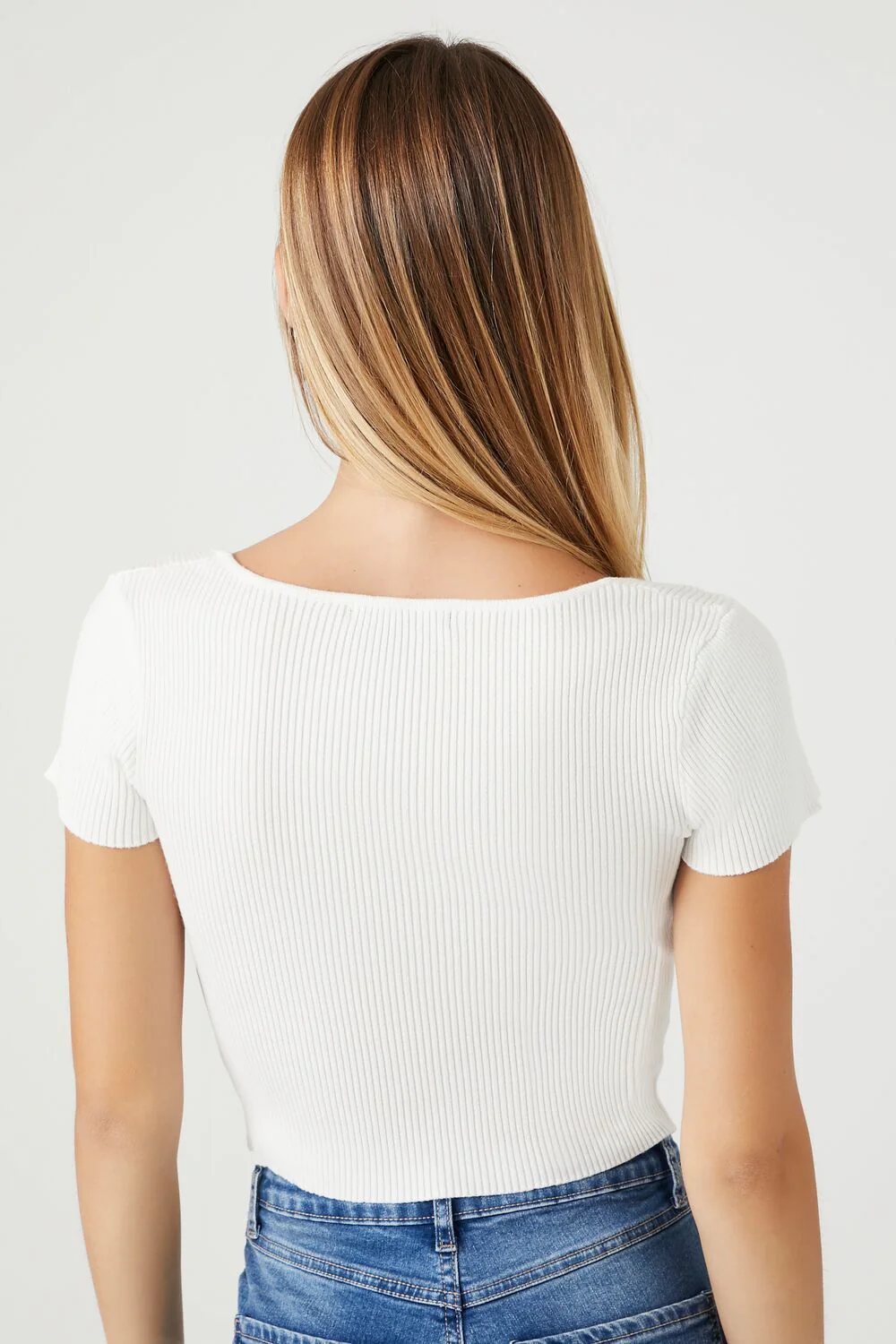 Sweater-Knit Square-Neck Crop Top - Image 9