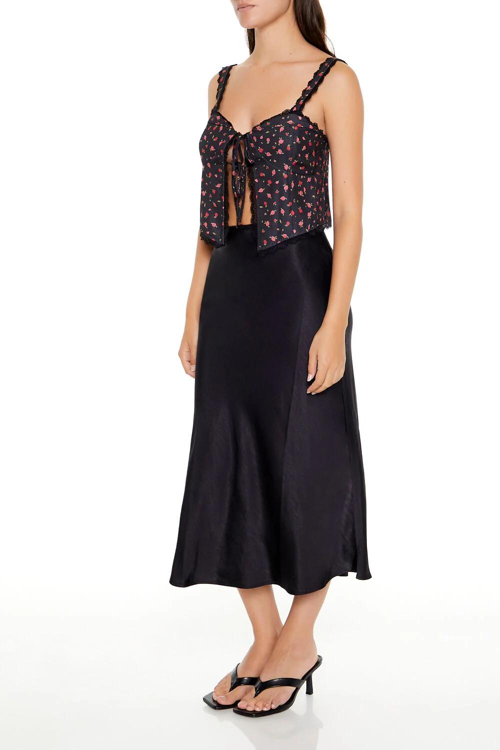 Satin Slip Midi Skirt - Image 3