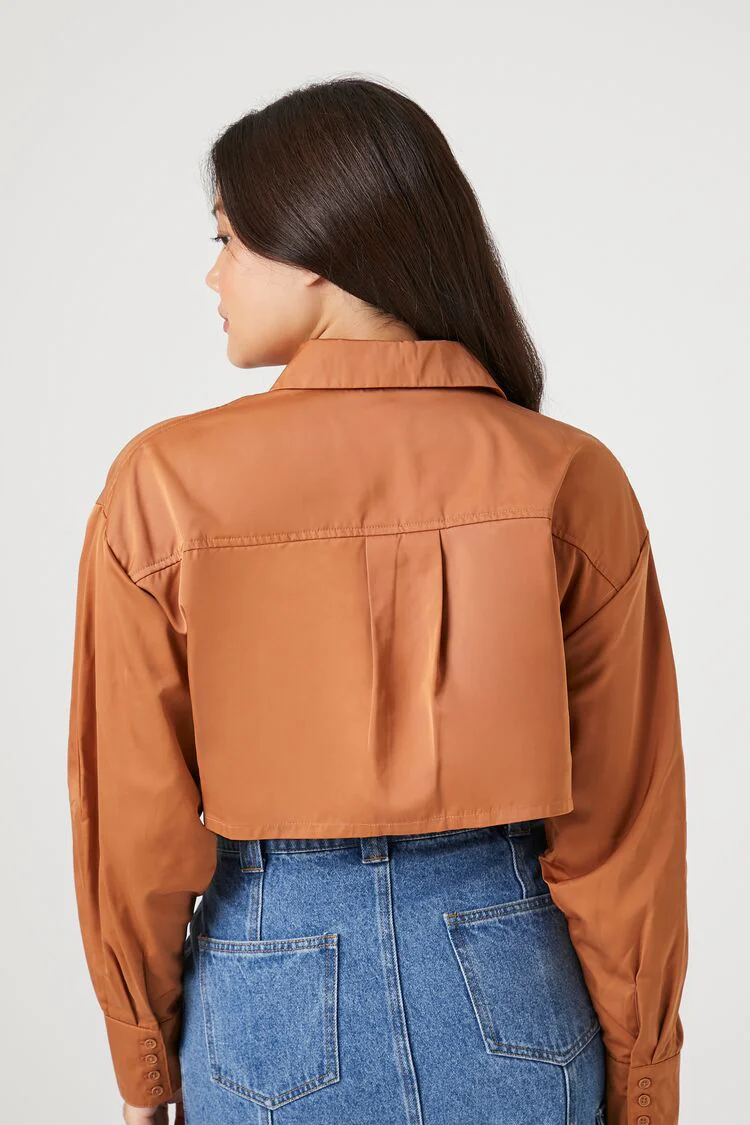 Long-Sleeve Cropped Shirt - Image 3