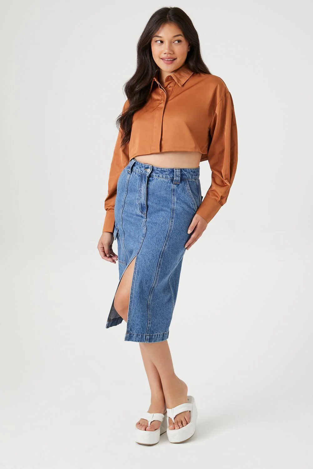 Long-Sleeve Cropped Shirt - Image 4