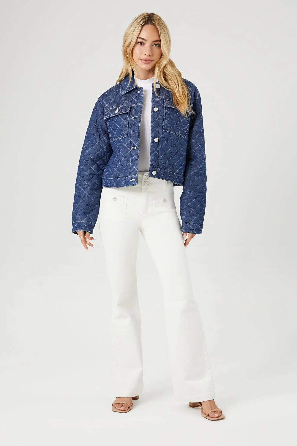 Quilted Denim Trucker Jacket - Image 4