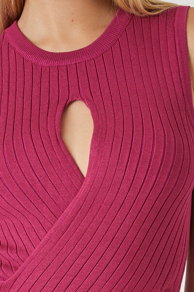 Sweater Knit Surplice Tunic & Pants Set - Image 5