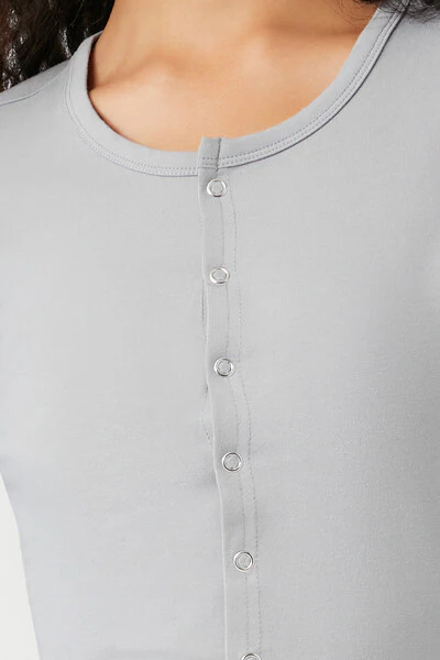 Button-Front Long-Sleeve Top - Image 5