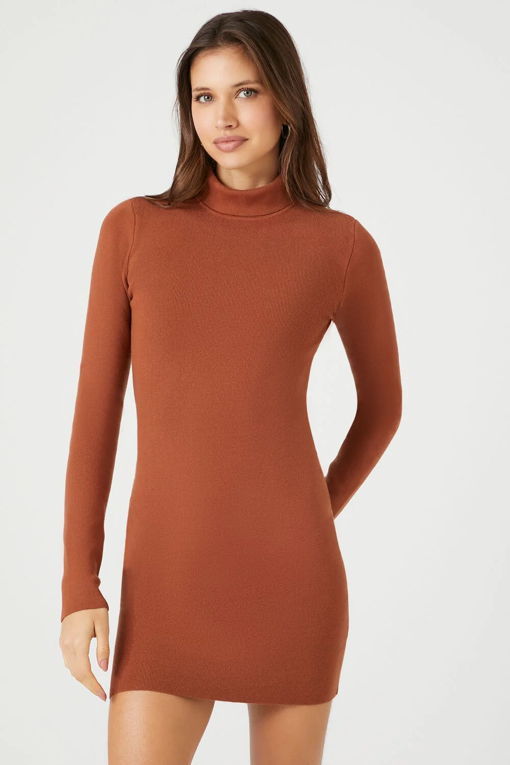 Turtleneck Mini Sweater Dress - Image 12