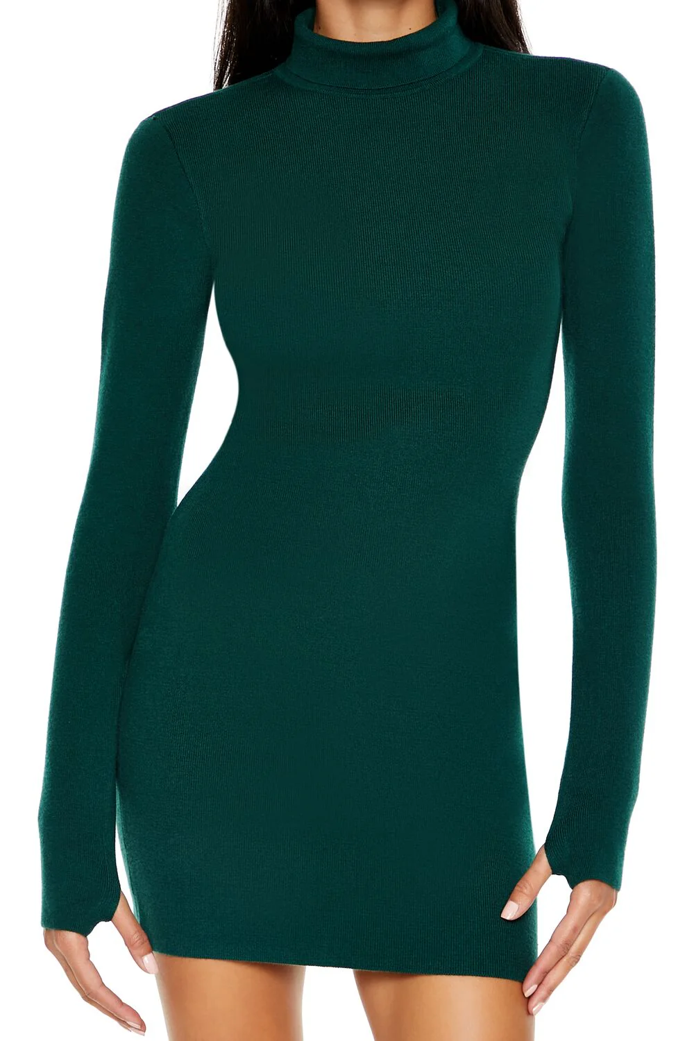 Turtleneck Mini Sweater Dress - Image 25