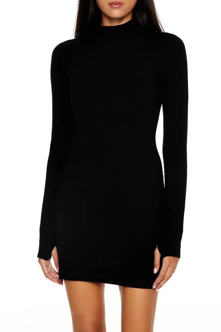 Turtleneck Mini Sweater Dress - Image 7