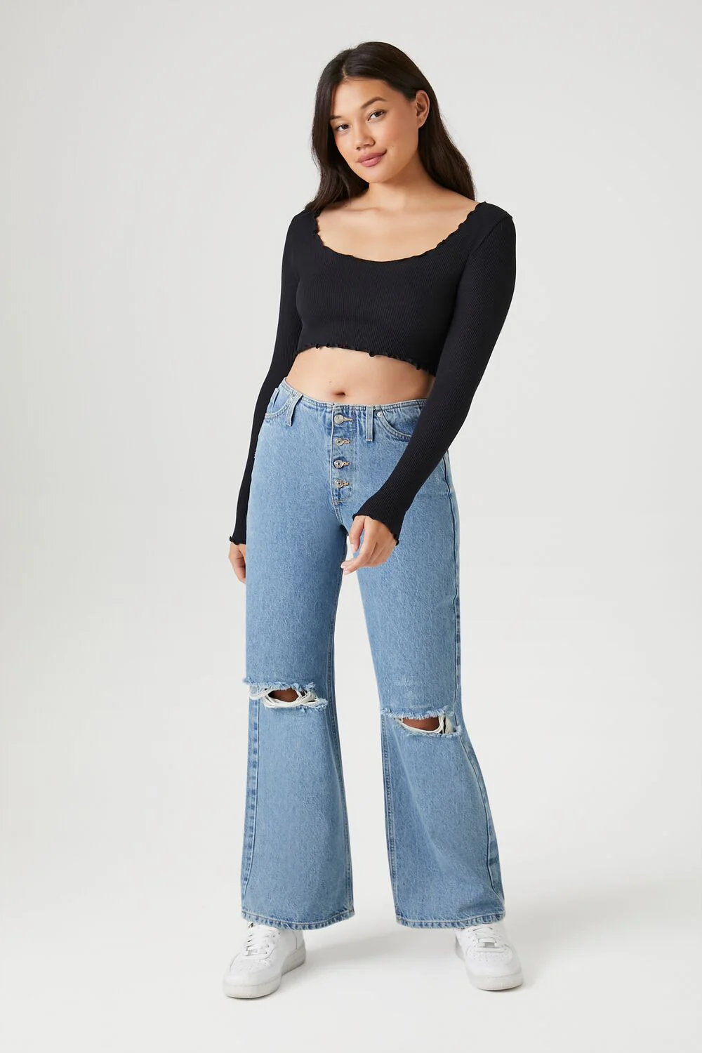 Seamless Lettuce-Edge Crop Top - Image 4