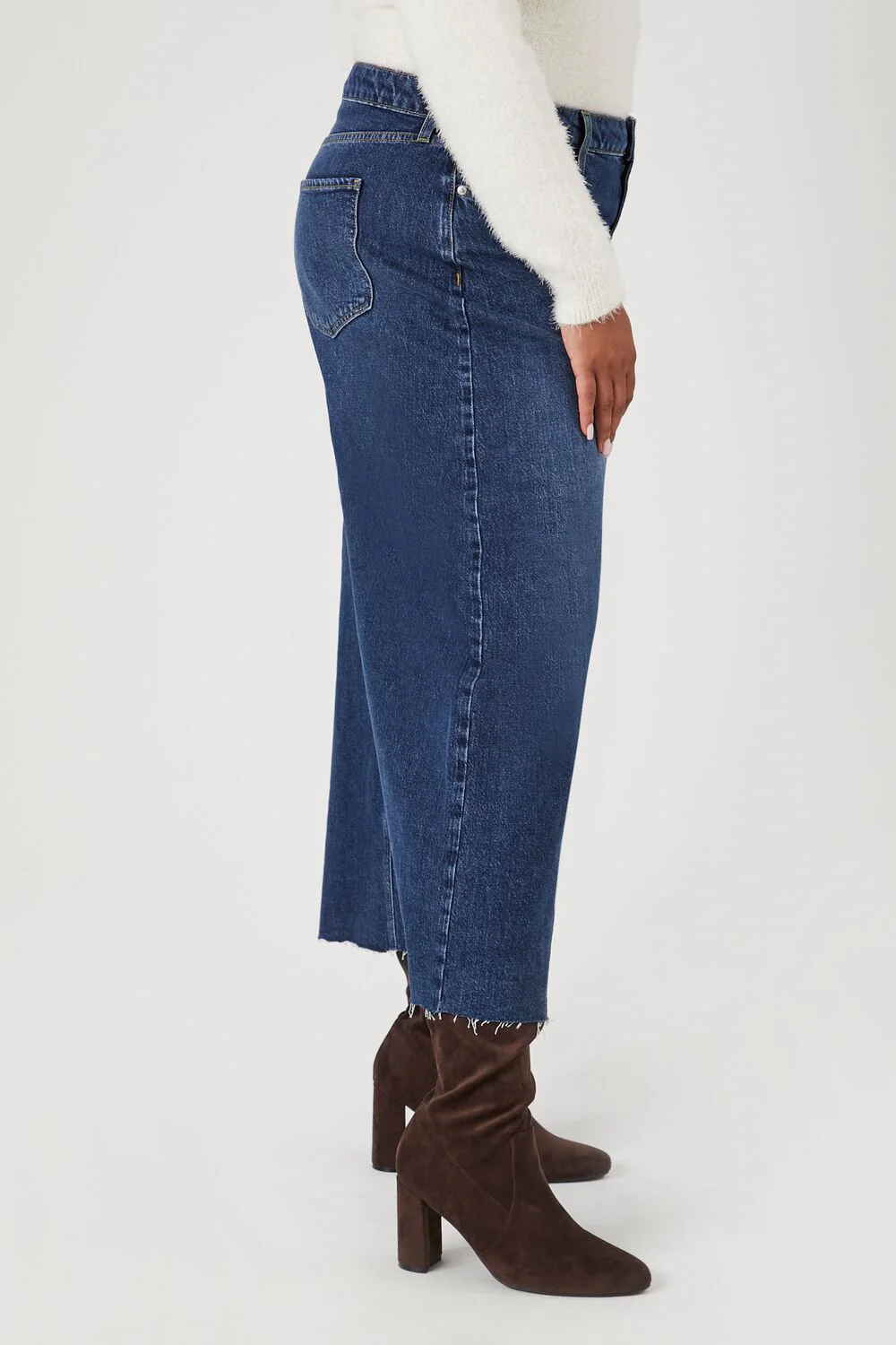 Plus Size Patchwork Denim Maxi Skirt - Image 3