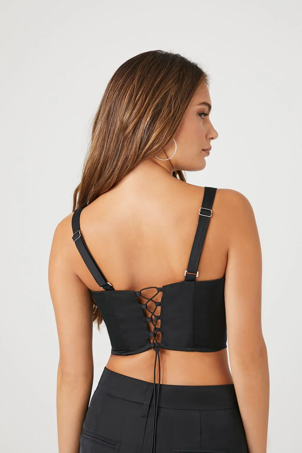 Lace-Up Corset Crop Top - Image 3