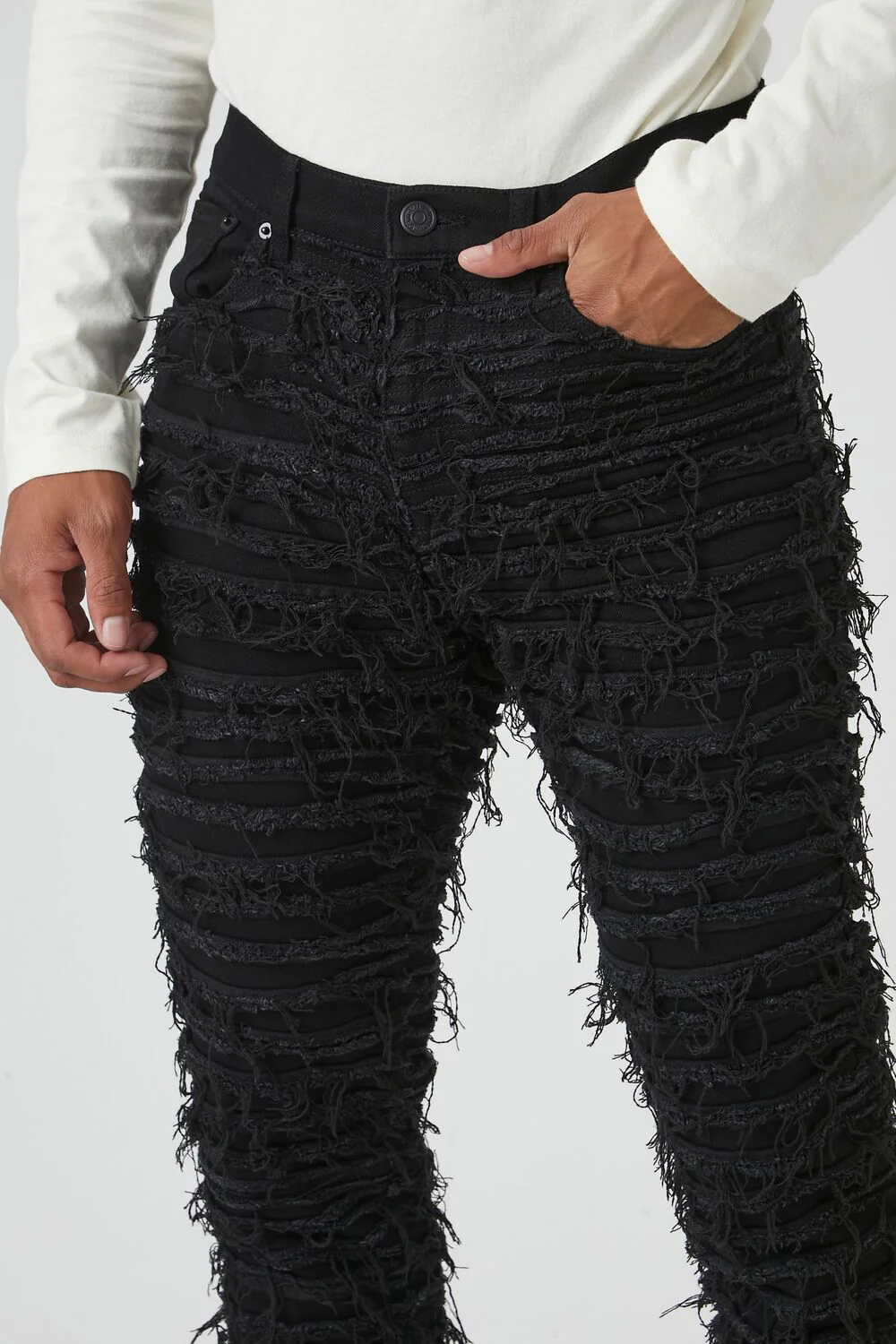 Frayed Stretch-Denim Skinny Jeans - Image 5