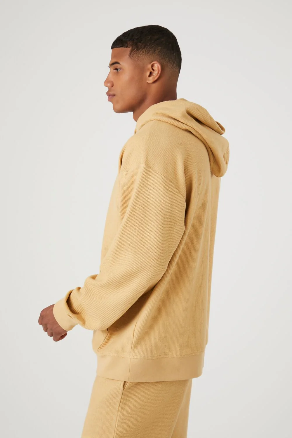 Textured Toggle Drawstring Hoodie - Image 2