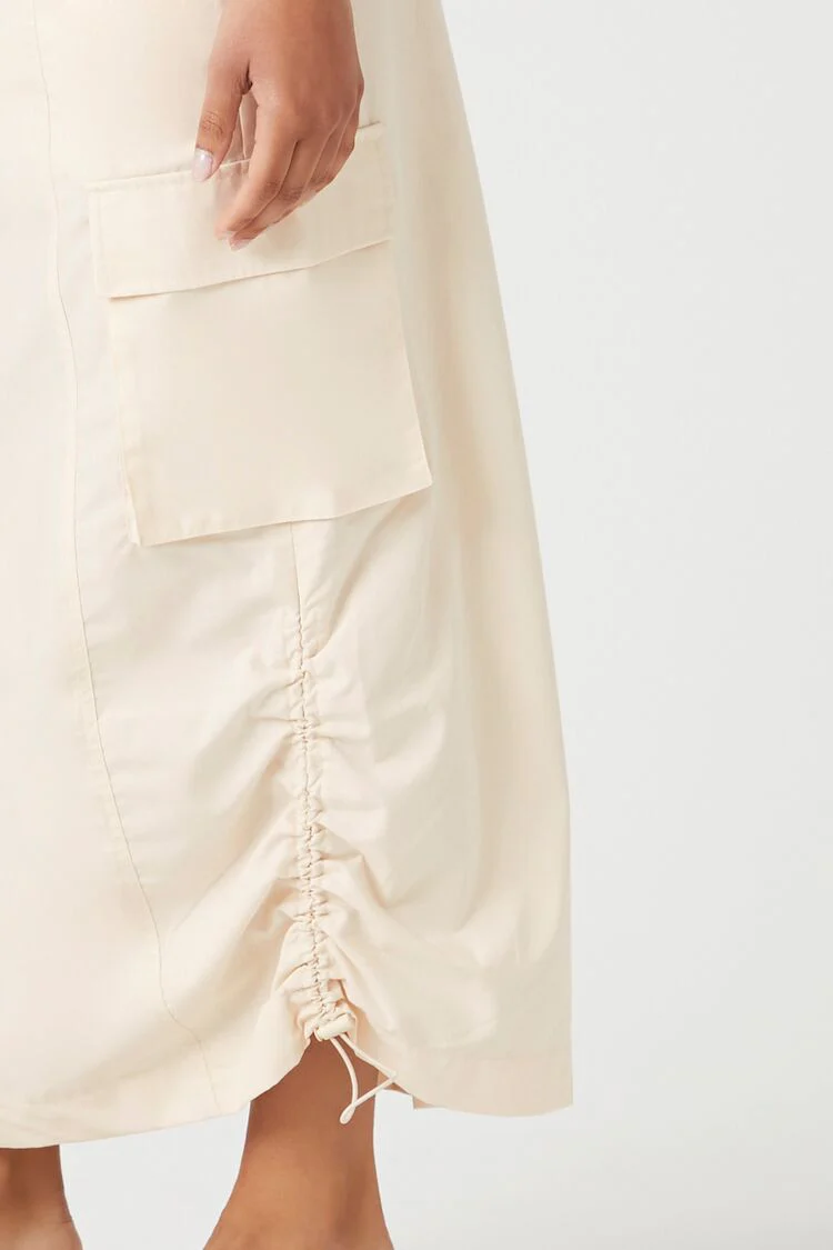 Toggle Drawstring Cargo Midi Skirt - Image 6