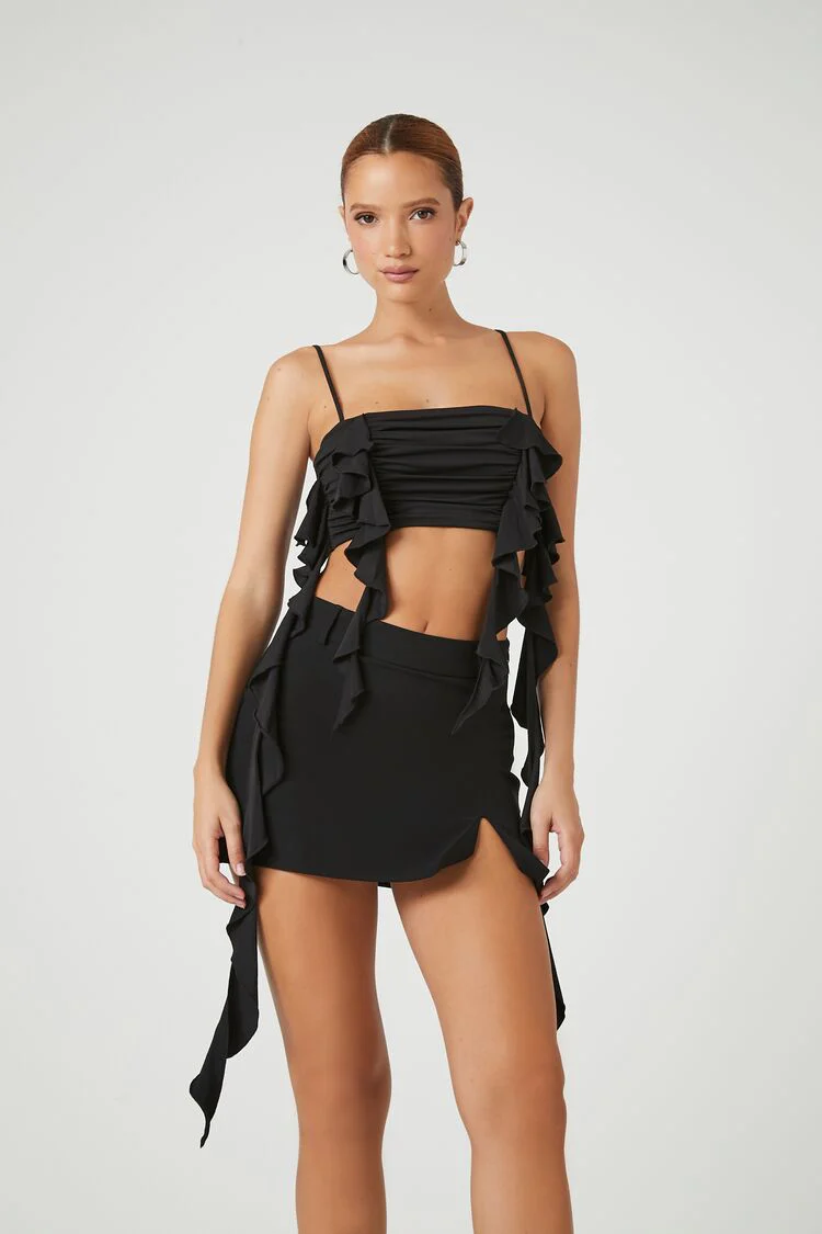 Ruffle-Trim Cropped Cami - Image 2