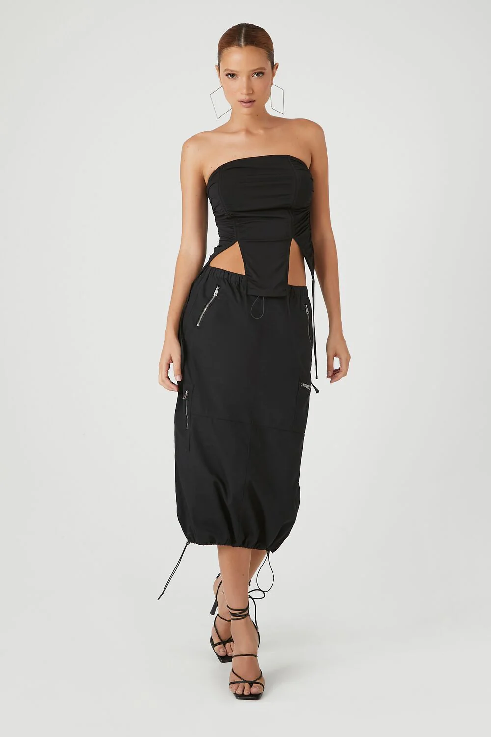 Ruched Drawstring Tube Top - Image 4