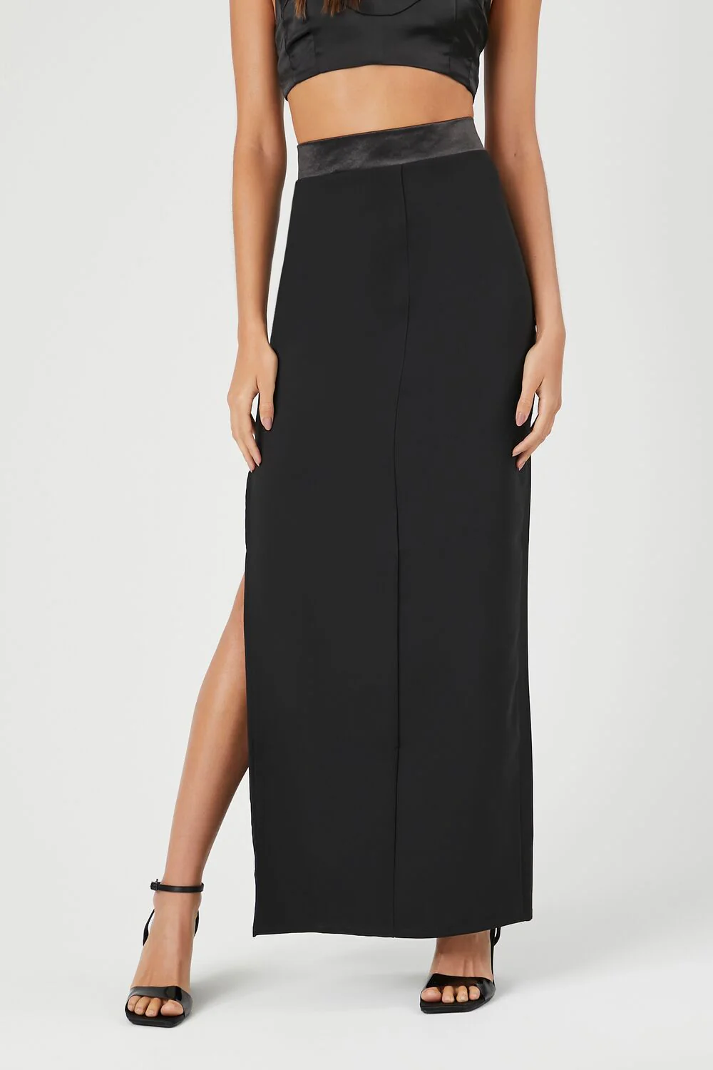 Crepe Slit Maxi Skirt - Image 2