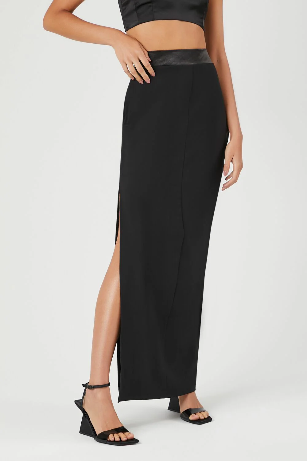 Crepe Slit Maxi Skirt - Image 3