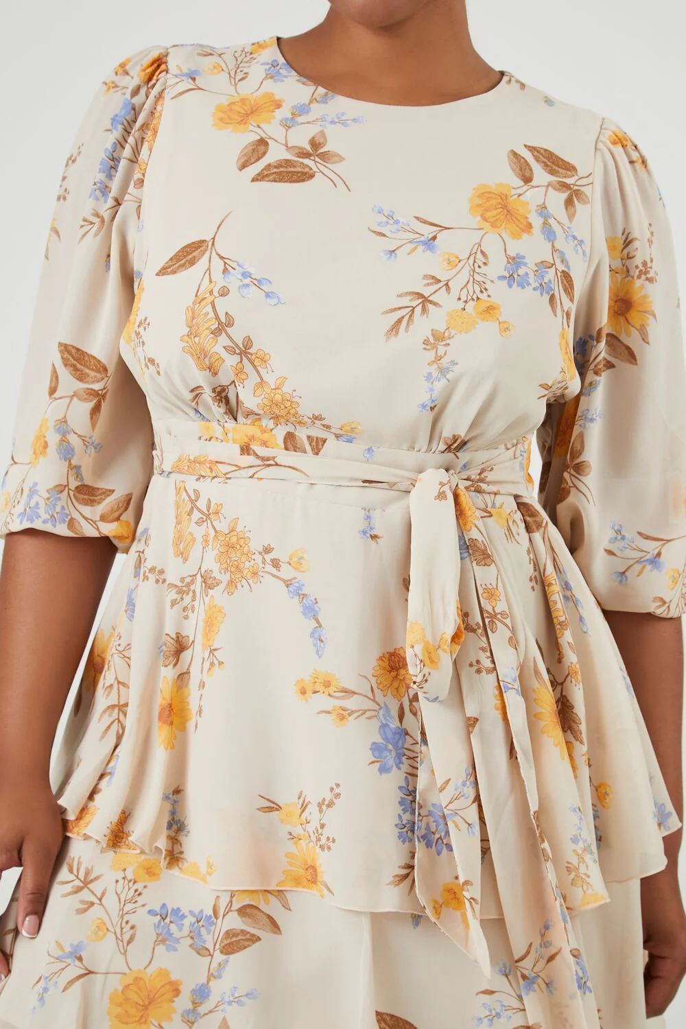 Plus Size Floral Tiered Ruffle Mini Dress - Image 5