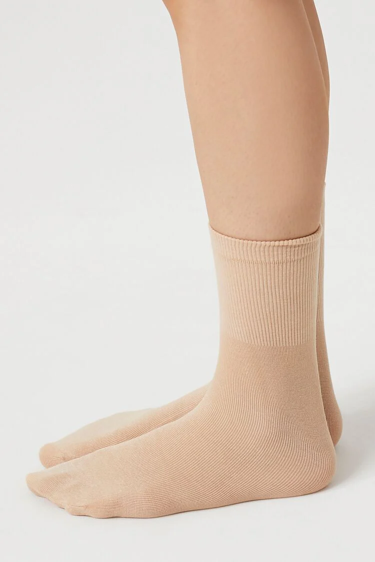Ribbed-Trim Crew Socks - Image 2