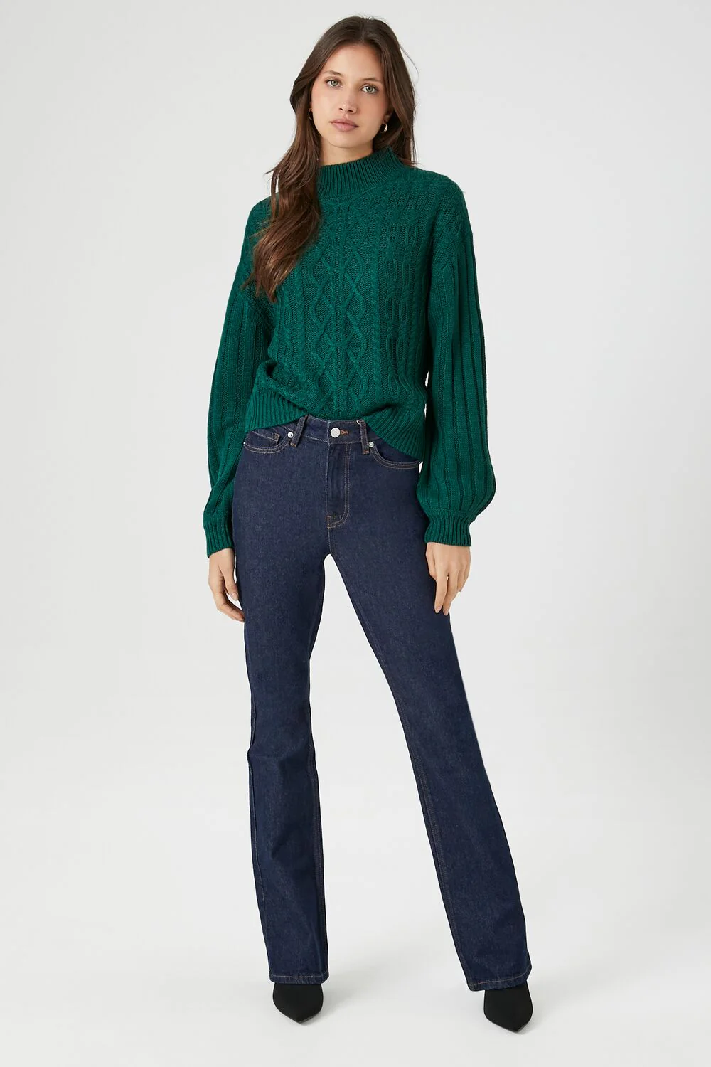 Cable Knit Mock Neck Sweater - Image 4