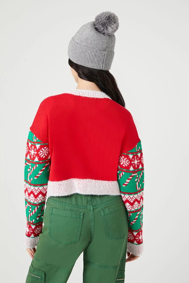 Skiing Santa Cardigan Sweater - Image 3