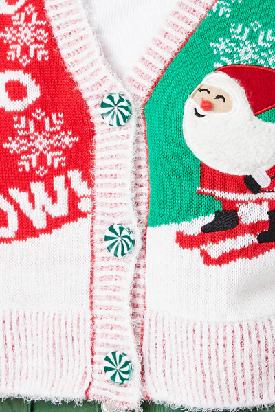 Skiing Santa Cardigan Sweater - Image 5