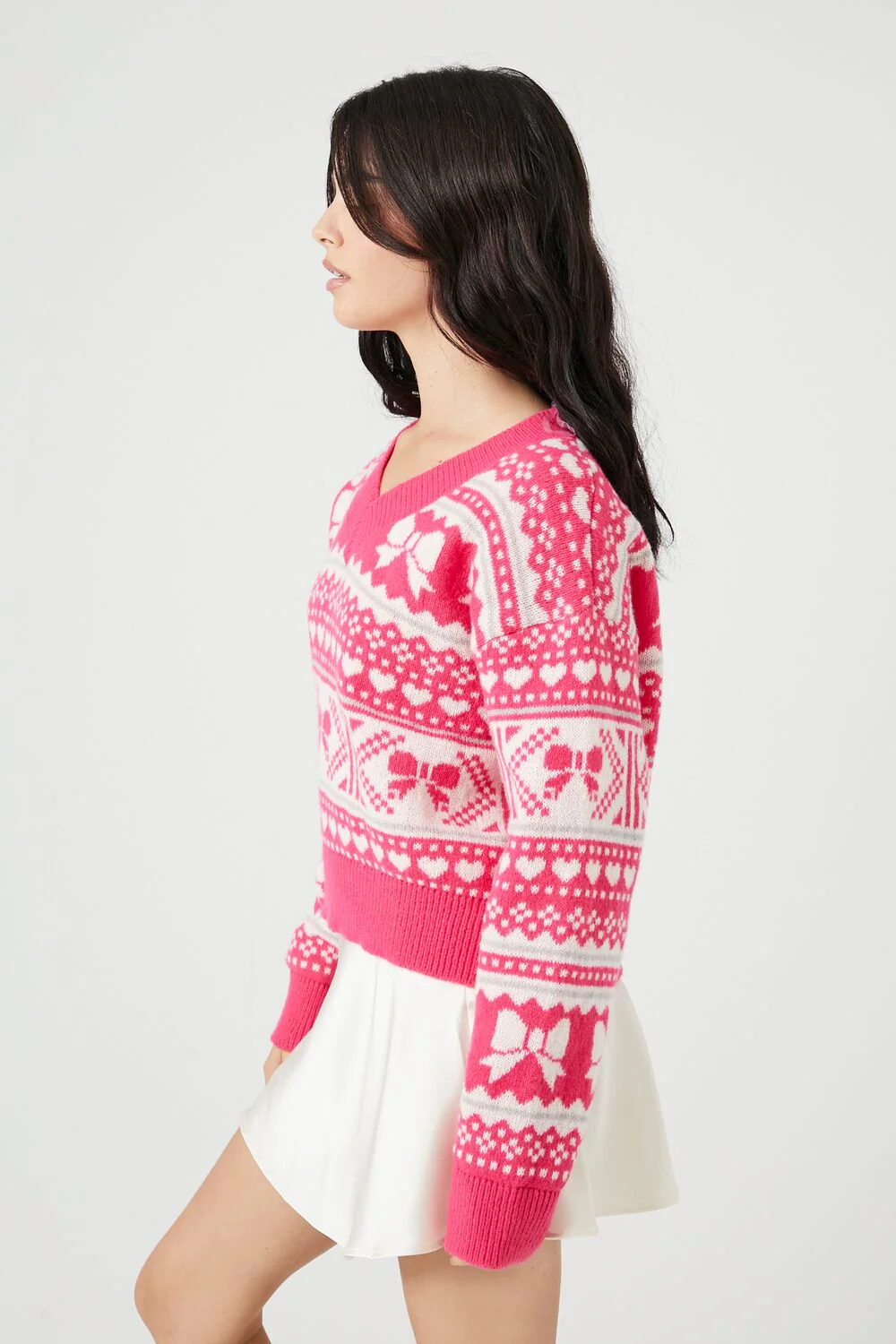 Fair Isle V-Neck Sweater - Image 2