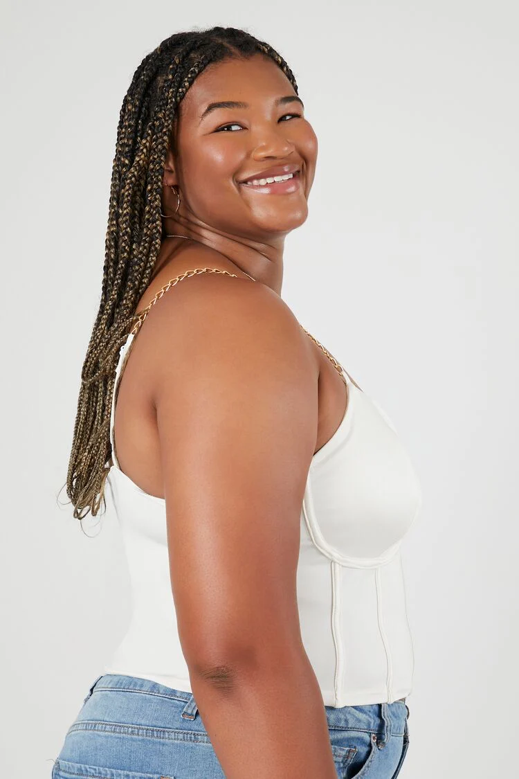 Plus Size Chain-Strap Bustier Cami - Image 2