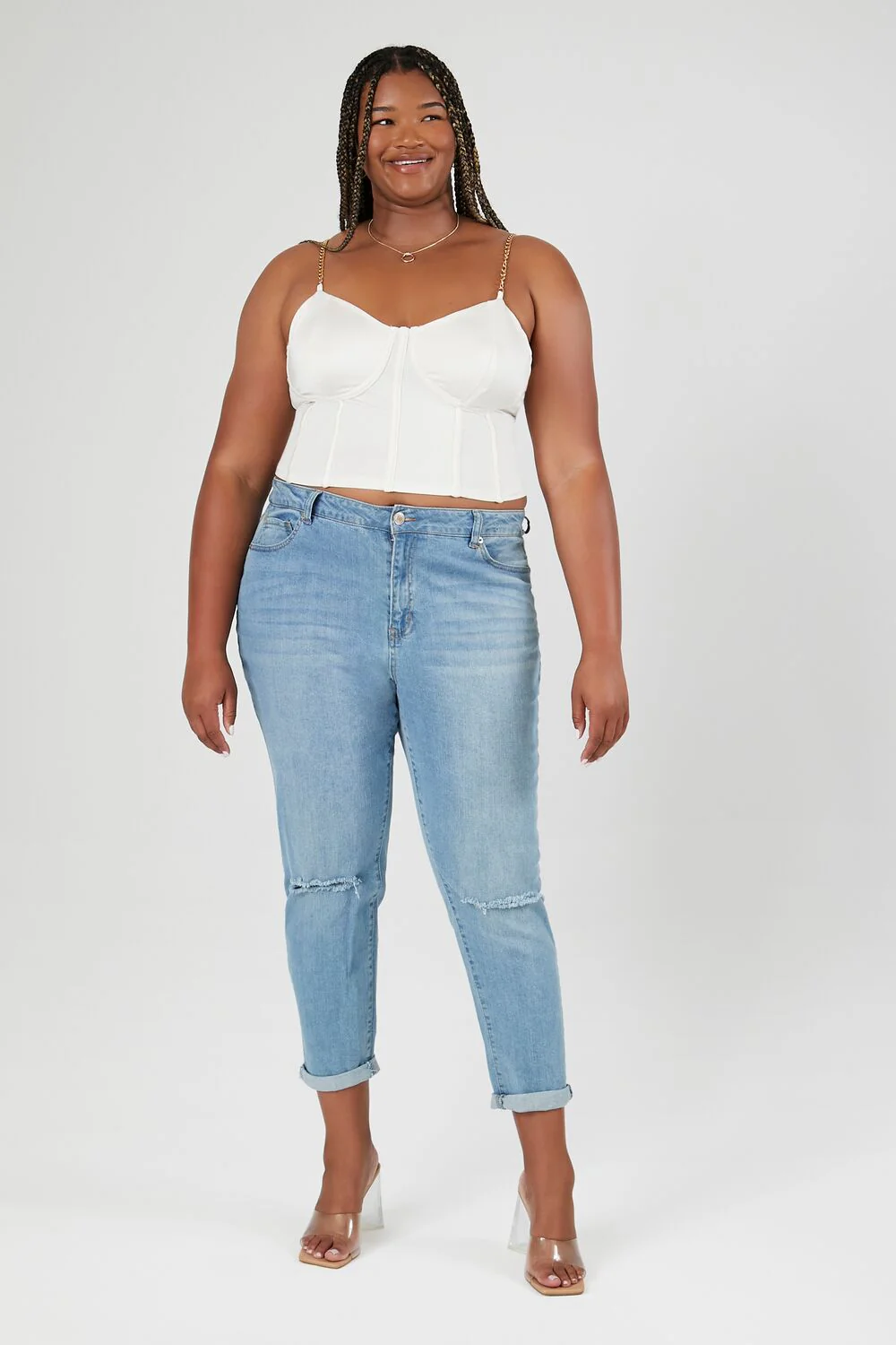 Plus Size Chain-Strap Bustier Cami - Image 4
