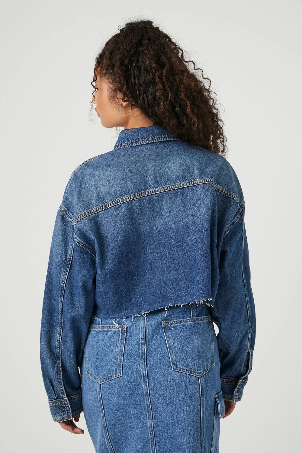 Cropped Denim Shirt - Image 3