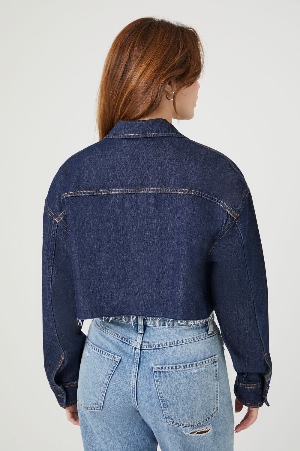 Cropped Denim Shirt - Image 8