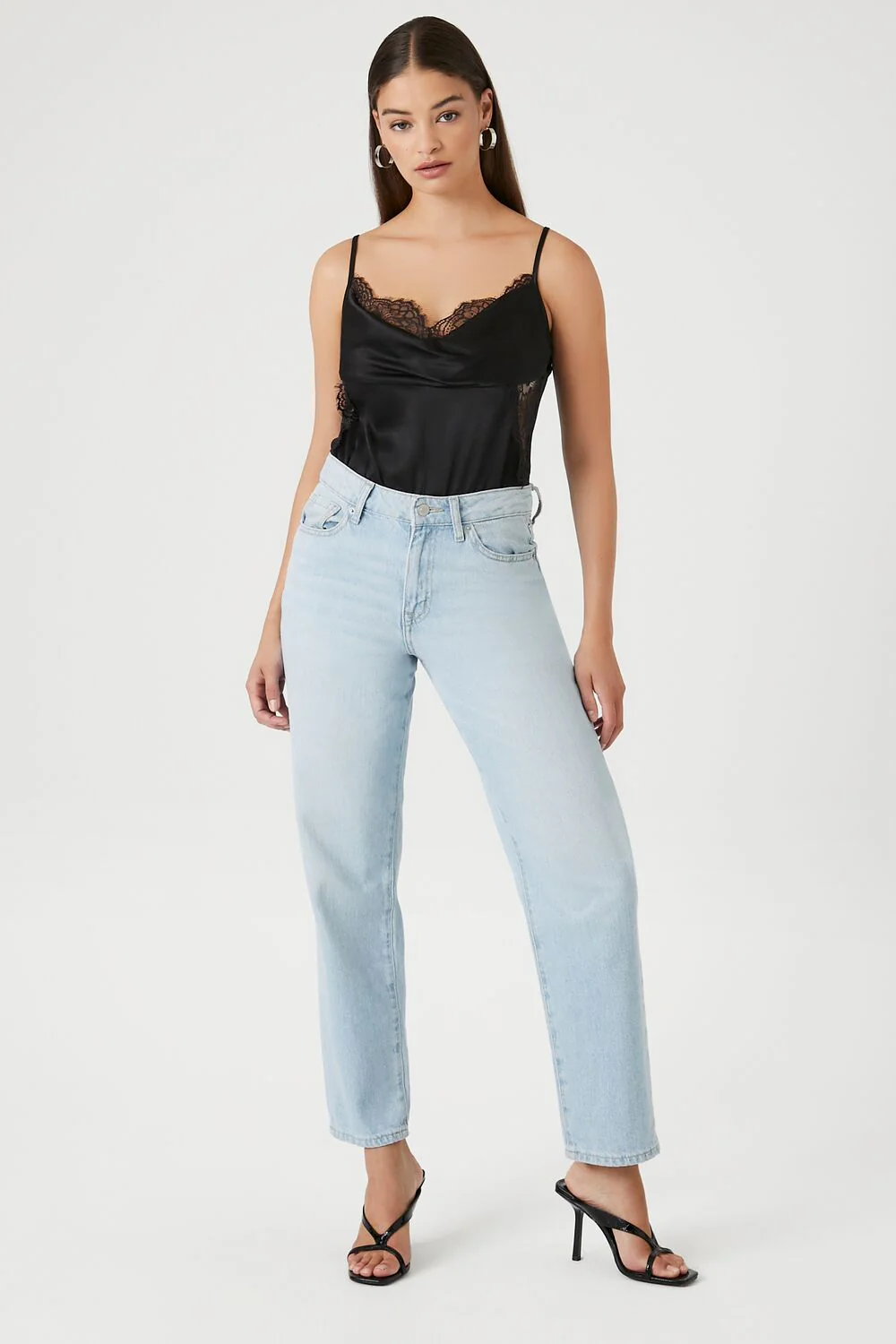 Satin Lace-Trim Bodysuit - Image 4