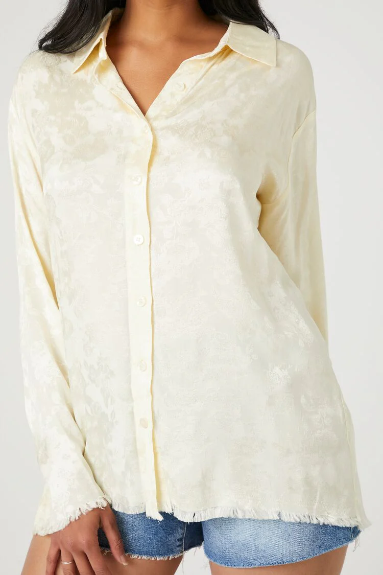 Floral Print Distressed Shirt - Image 5