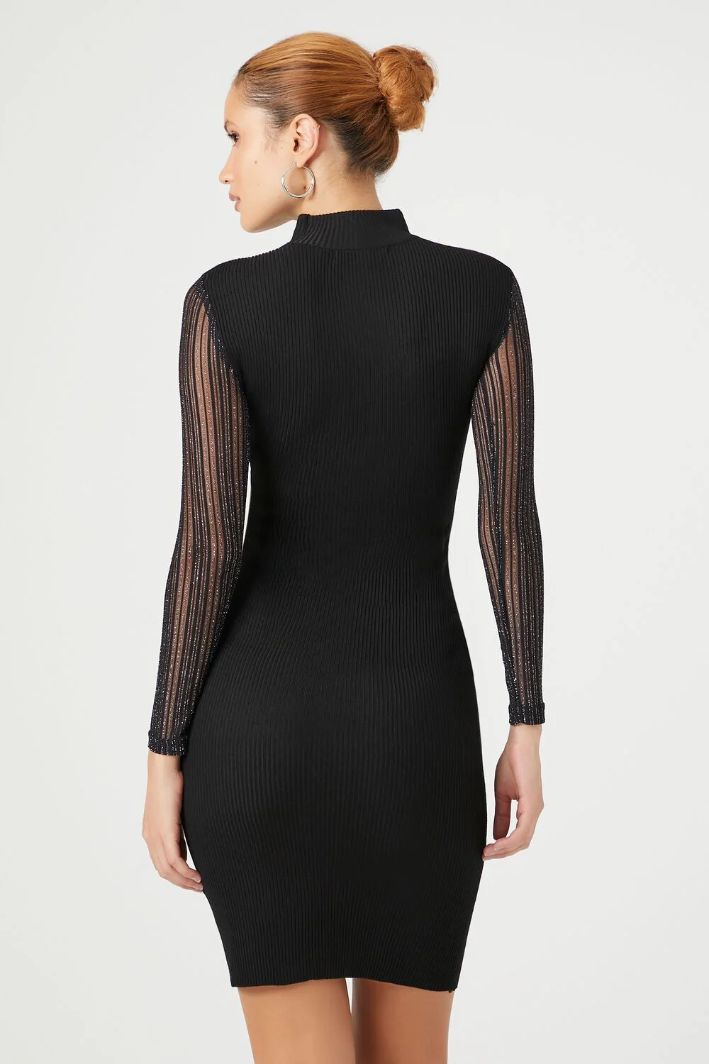Sweater-Knit Mock Neck Midi Dress - Image 4