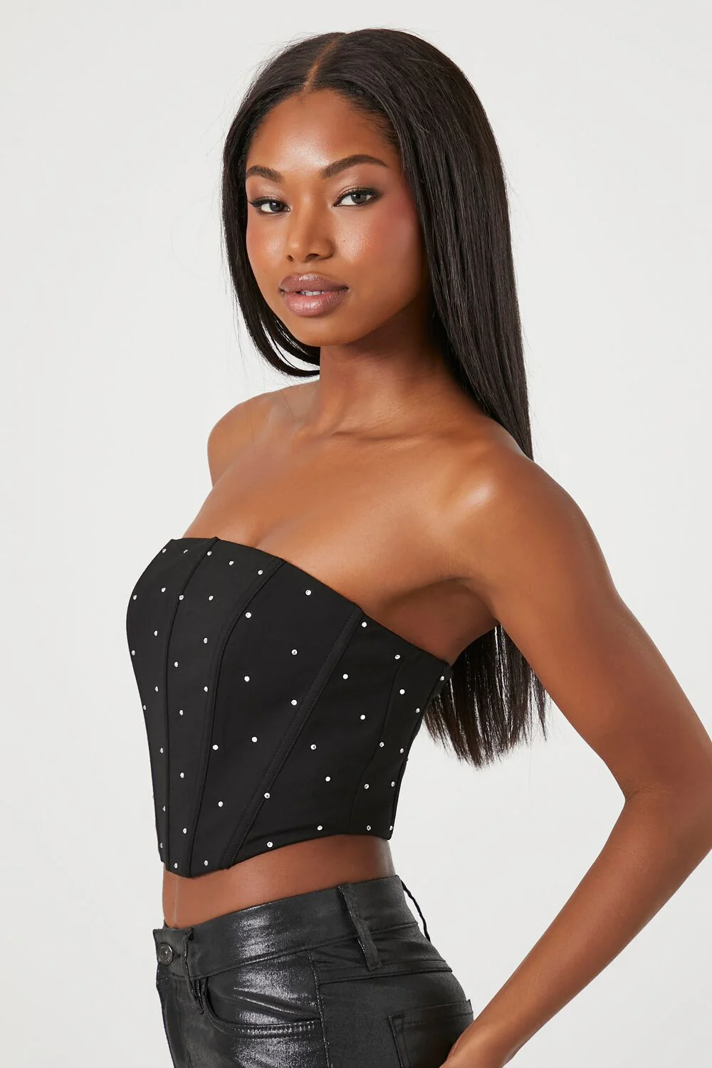 Cropped Corset Tube Top - Image 2