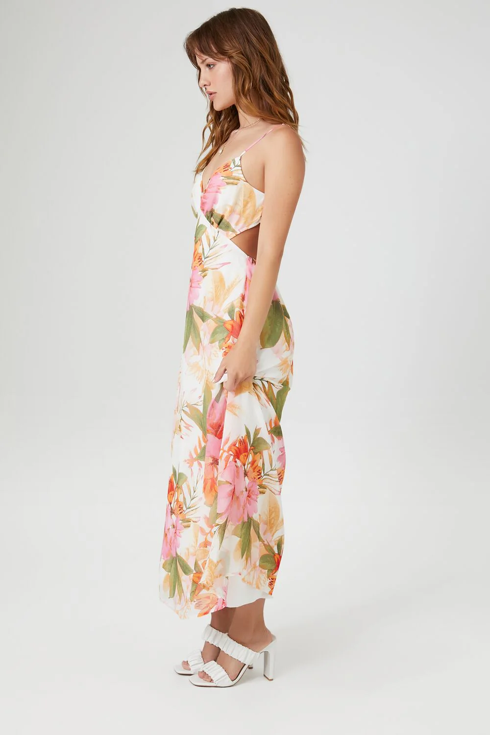 Chiffon Floral Print Midi Dress - Image 2