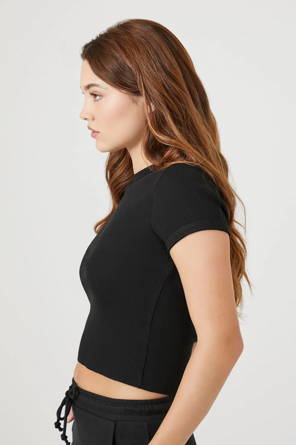 Cropped Rib-Knit Tee - Image 2