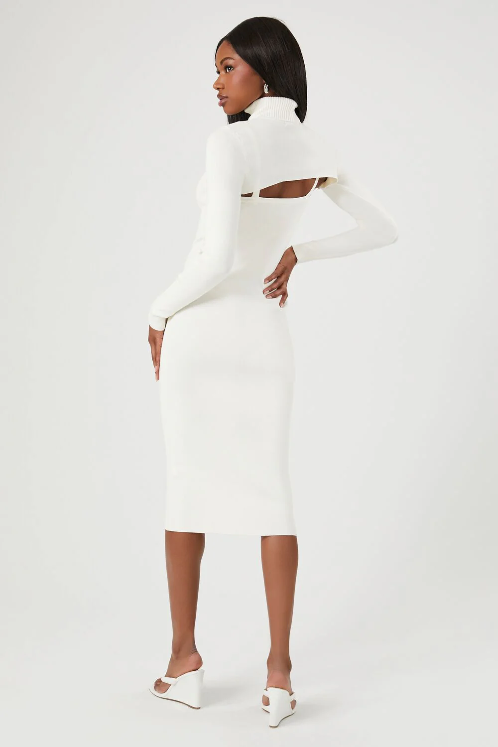 Turtleneck Combo Sweater Dress - Image 3