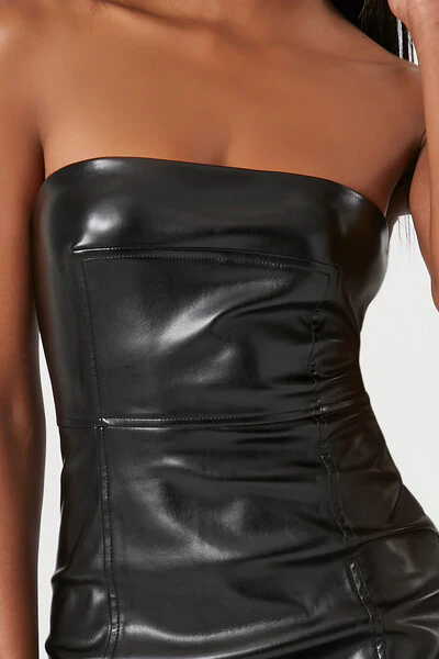 Faux Leather Mini Tube Dress - Image 5