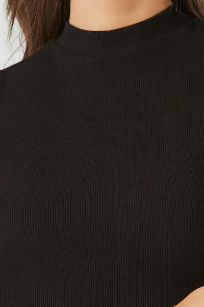 Ribbed Mock Neck Mini Dress - Image 5