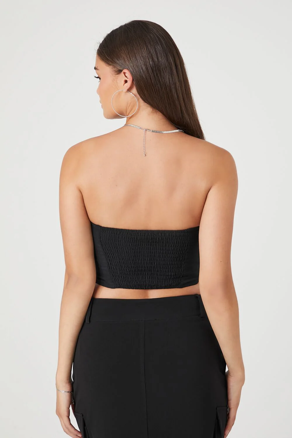 Flap Pocket Zip-Up Tube Top - Image 3