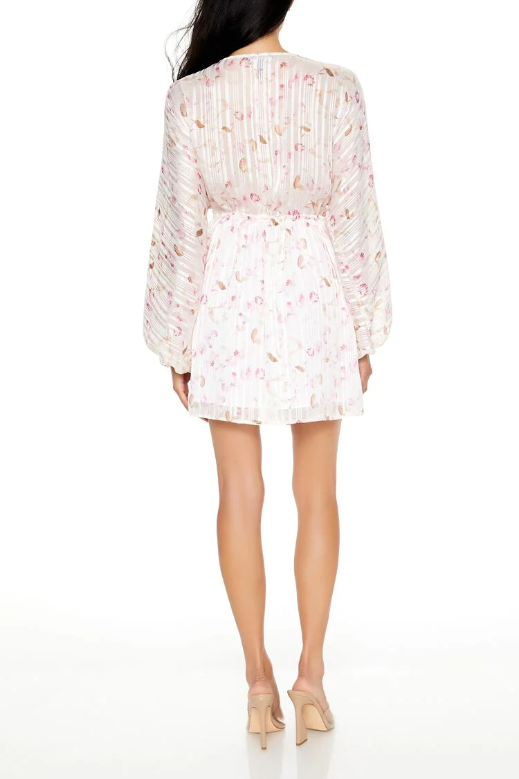 Satin Paisley Plunging V-Neck Mini Dress - Image 9
