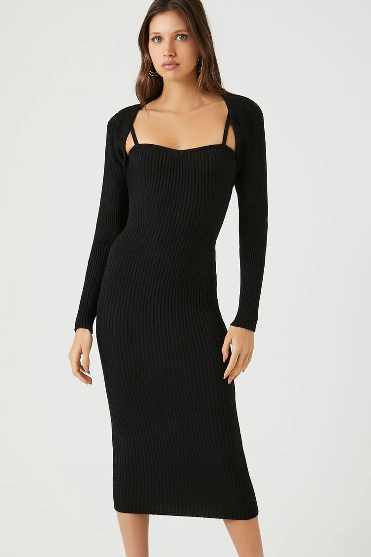 Midi Dress & Shrug Sweater Set - Image 4