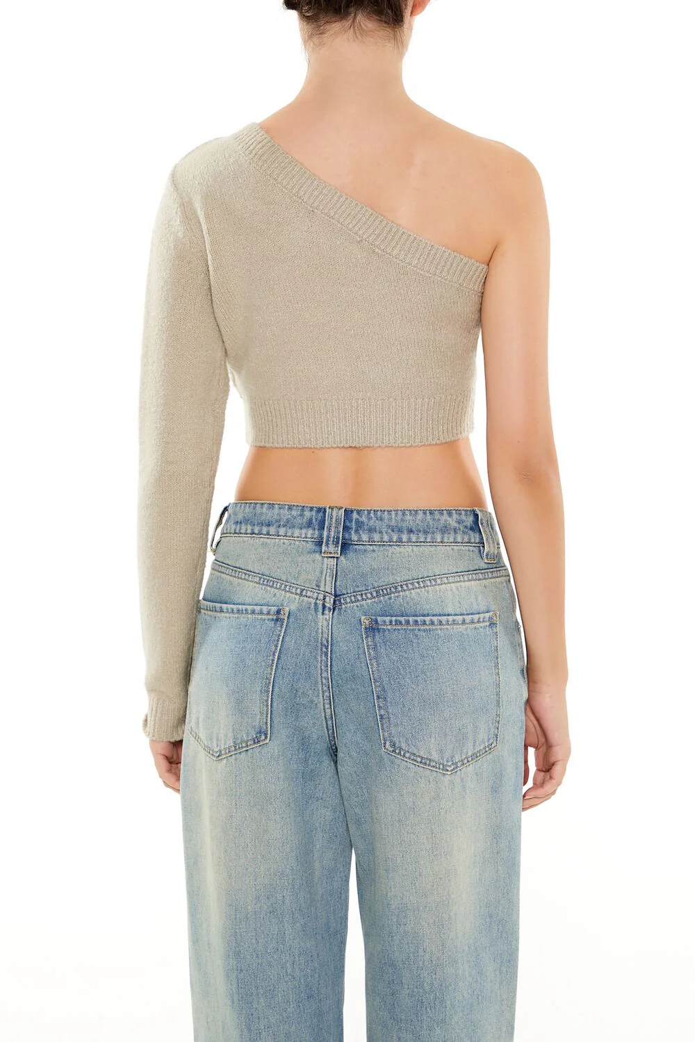 Sweater-Knit One-Shoulder Crop Top - Image 5