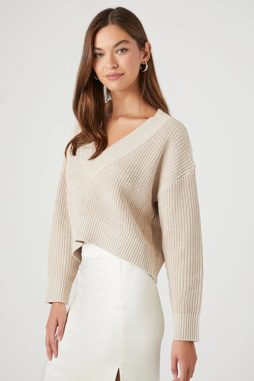 Drop-Sleeve Cropped Sweater - Image 2