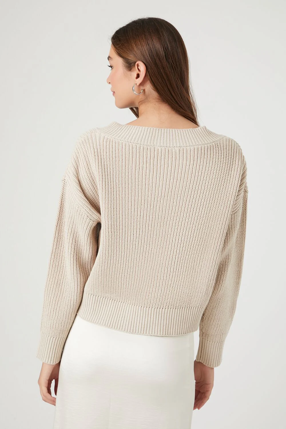 Drop-Sleeve Cropped Sweater - Image 3