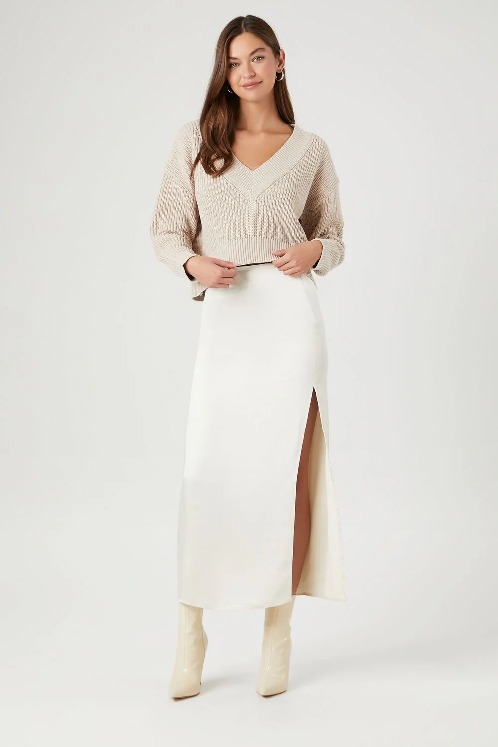 Drop-Sleeve Cropped Sweater - Image 4