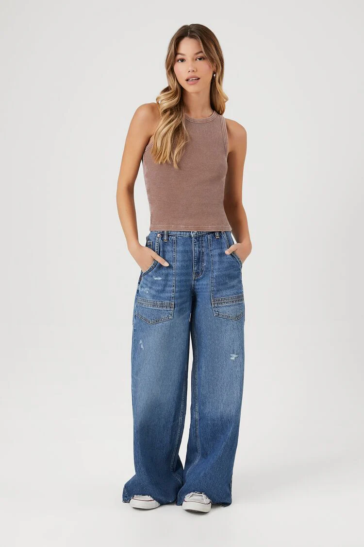 Mineral Wash Waffle Knit Tank Top - Image 19