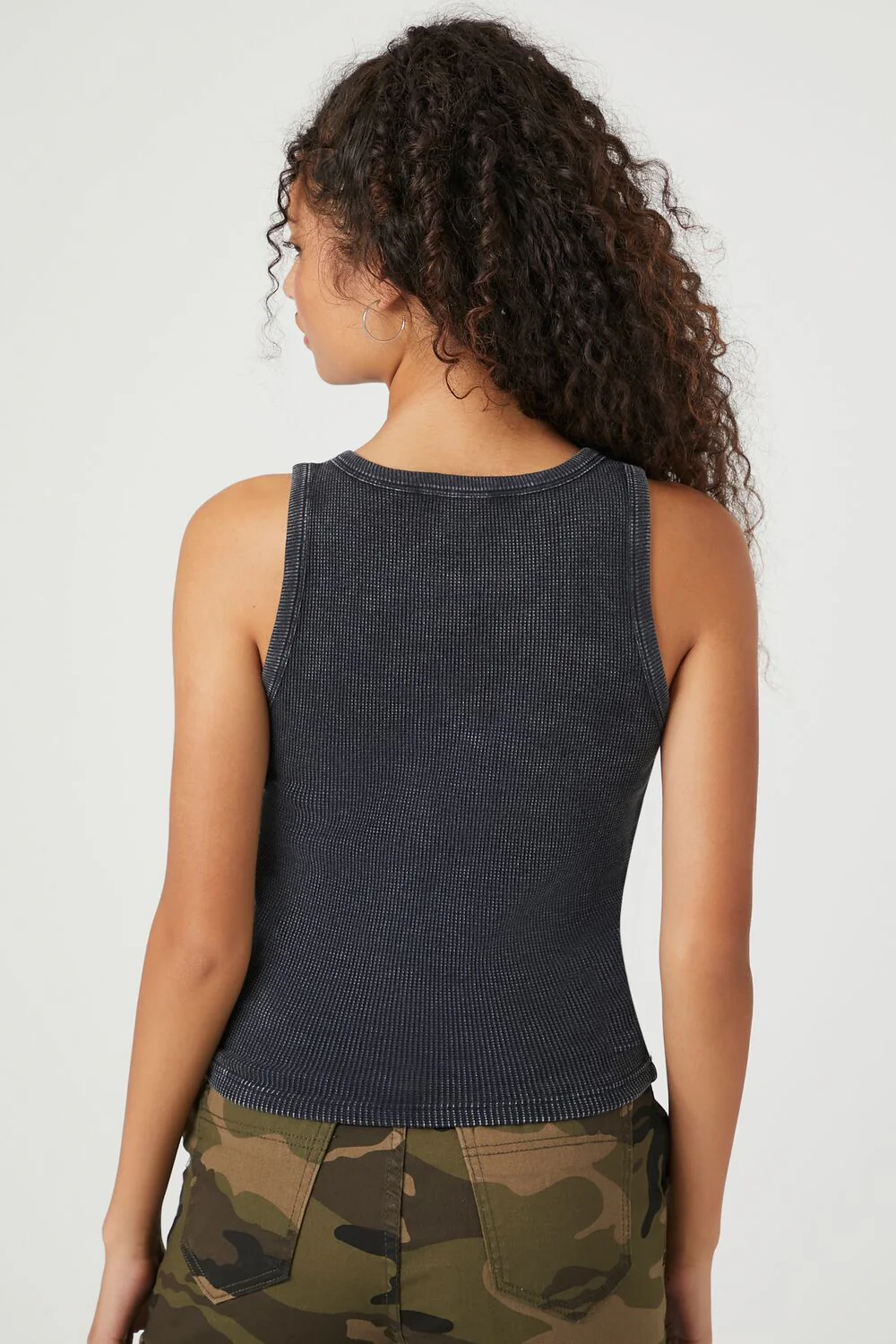 Mineral Wash Waffle Knit Tank Top - Image 3