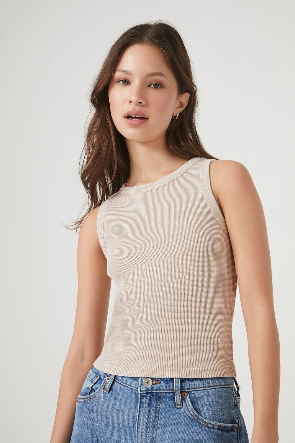 Mineral Wash Waffle Knit Tank Top - Image 31